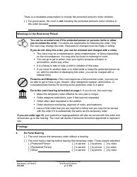 Form PO030 Temporary Protection Order and Hearing Notice - Washington, Page 2