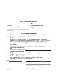 Document preview: Form PO032 Order Realigning Parties - Washington