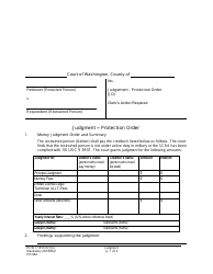 Form PO044 Judgment - Protection Order - Washington