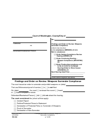 Form WS002 Findings and Order on Review: Weapons Surrender Compliance - Washington