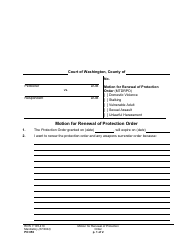 Document preview: Form PO050 Motion for Renewal of Protection Order - Washington