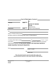 Document preview: Form PO062 Notice of Hearing - Washington