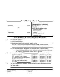 Form PO066 Order Modifying or Terminating Protection Order - Washington