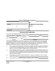 Document preview: Form PO028 Summons by Publication - Washington