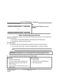 Form PO027 Order to Allow Electronic Service - Washington