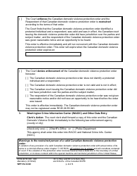 Form WPF DV-8.020 Order to Recognize and Enforce or Deny Recognition and Enforcement Canadian Domestic Violence Protection Order - Washington, Page 2