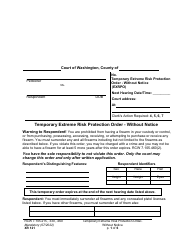 Form XR121 Temporary Extreme Risk Protection Order - Without Notice - Washington