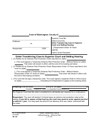 Form XR125 Order Transferring Case and Setting Hearing - Extreme Risk - Washington