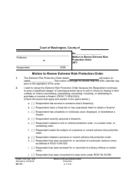 Document preview: Form XR151 Motion to Renew Extreme Risk Protection Order - Washington