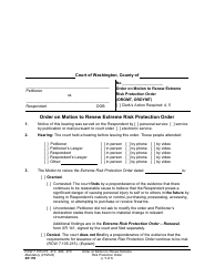 Document preview: Form XR155 Order on Motion to Renew Extreme Risk Protection Order - Washington