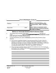 Document preview: Form XR161 Motion to Terminate Extreme Risk Protection Order - Washington