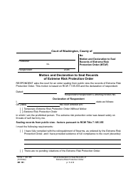 Form XR181 Motion and Declaration to Seal Records of Extreme Risk Protection Order - Washington