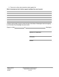 Form XR181 Motion and Declaration to Seal Records of Extreme Risk Protection Order - Washington, Page 2