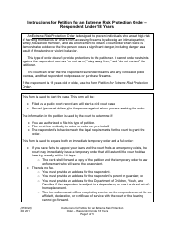Document preview: Instructions for Form XR201 Petition for an Extreme Risk Protection Order - Respondent Under 18 Years - Washington