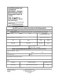 Form XR205 Law Enforcement and Confidential Information - Extreme Risk Protection Order - Respondent Under 18 - Washington