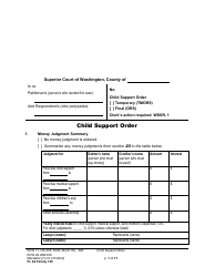 Document preview: Form FL All Family130 Child Support Order - Washington
