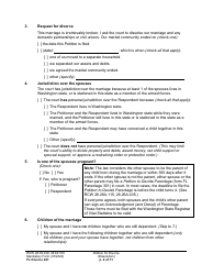 Form FL Divorce201 Petition for Divorce (Dissolution) - Washington, Page 2