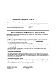 Form FL Divorce221 Motion for Immediate Restraining Order (Ex Parte) - Washington