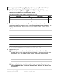 Form FL Divorce221 Motion for Immediate Restraining Order (Ex Parte) - Washington, Page 2