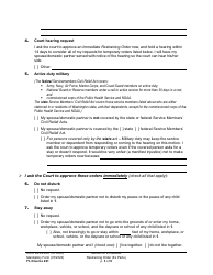 Form FL Divorce221 Motion for Immediate Restraining Order (Ex Parte) - Washington, Page 3