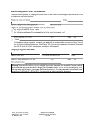 Form FL Divorce221 Motion for Immediate Restraining Order (Ex Parte) - Washington, Page 9