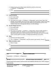 Form FL Divorce222 Immediate Restraining Order (Ex Parte) and Hearing Notice - Washington, Page 4