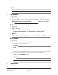 Form FL Divorce223 Motion for Temporary Family Law Order and Restraining Order - Washington, Page 3