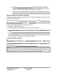 Form FL Divorce223 Motion for Temporary Family Law Order and Restraining Order - Washington, Page 8