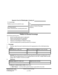 Form FL Parentage301 Petition to Decide Parentage - Washington