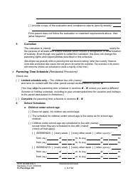 Form FL Parentage303 Residential Schedule - Washington, Page 4