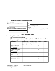 Document preview: Form FL Parentage316 Final Parentage Order - Washington