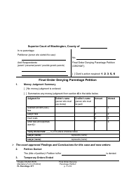 Document preview: Form FL Parentage317 Final Order Denying Parentage Petition - Washington