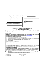Document preview: Form FL Parentage323 Motion for Temporary Family Law Order and Restraining Order - Washington