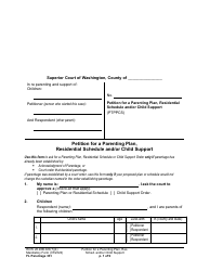 Document preview: Form FL Parentage331 Petition for a Parenting Plan, Residential Schedule and/or Child Support - Washington