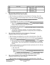 Form FL Parentage331 Petition for a Parenting Plan, Residential Schedule and/or Child Support - Washington, Page 2