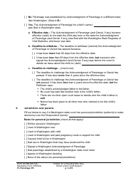 Form FL Parentage331 Petition for a Parenting Plan, Residential Schedule and/or Child Support - Washington, Page 3
