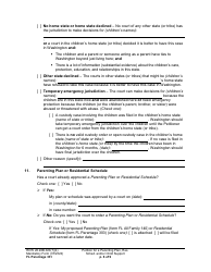 Form FL Parentage331 Petition for a Parenting Plan, Residential Schedule and/or Child Support - Washington, Page 6