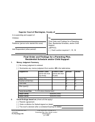 Form FL Parentage333 Final Order and Findings for a Parenting Plan, Residential Schedule and/or Child Support - Washington