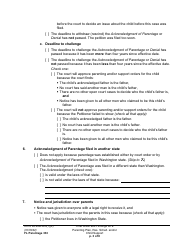 Form FL Parentage333 Final Order and Findings for a Parenting Plan, Residential Schedule and/or Child Support - Washington, Page 3