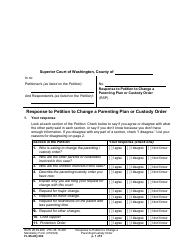 Document preview: Form FL Modify602 Response to Petition to Change a Parenting Plan or Custody Order - Washington