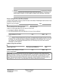 Form FL Modify623 Motion for Temporary Family Law Order and Restraining Order - Washington, Page 6