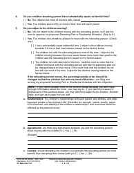 Form FL Relocate721 Objection About Moving With Children and Petition About Changing a Parenting/Custody Order (Relocation) - Washington, Page 2