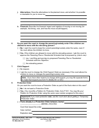Form FL Relocate721 Objection About Moving With Children and Petition About Changing a Parenting/Custody Order (Relocation) - Washington, Page 4