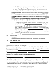 Form FL Relocate721 Objection About Moving With Children and Petition About Changing a Parenting/Custody Order (Relocation) - Washington, Page 8