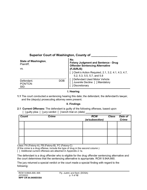 Form WPF CR84.0400DOSA  Printable Pdf