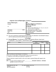 Document preview: Form WPF CR84.0400 FTO Felony Judgment and Sentence - First-Time Offender - Washington