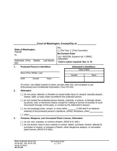 Form NC02.100  Printable Pdf