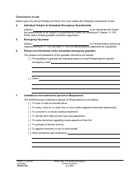 Form GDN E302 Order Appointing Immediate Emergency Limited Guardian - Washington, Page 3