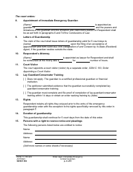 Form GDN E302 Order Appointing Immediate Emergency Limited Guardian - Washington, Page 4