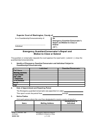 Form GDN E304 Emergency Guardian/Conservator&#039;s Report and Motion to Close or Extend - Washington